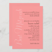 Bat Mitzvah jede Farbe einfache Minimal Einladung (Vorne/Hinten)