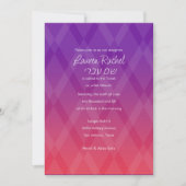 Bat Mitzvah Jede Farbe mit Red Diamond Muster Inv Einladung (Vorderseite)