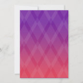 Bat Mitzvah Jede Farbe mit Red Diamond Muster Inv Einladung (Rückseite)