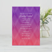 Bat Mitzvah Jede Farbe mit Red Diamond Muster Inv Einladung (Stehend Vorderseite)