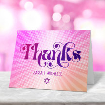Bat Mitzvah Kühne Retro Boho Rosa Orange Farbverla