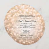 Bat Mitzvah Kupfer Glitzer Lights Einladung (Vorne/Hinten)