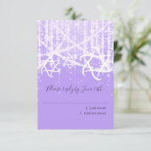 Bat Mitzvah Lavender Weiße Funkelnd Leuchten RSVP Karte (Stehend Vorderseite)