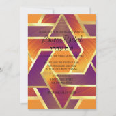 Bat Mitzvah Layered Stars von David Lila Red Einladung (Vorderseite)