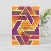 Bat Mitzvah Layered Stars von David Lila Red Einladung (Stehend Vorderseite)