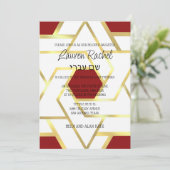 Bat Mitzvah Layered Stars von David White & Any Hu Einladung (Stehend Vorderseite)