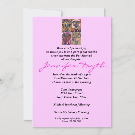 Bat Mitzvah - L'Chaim to Life! Einladung (Vorderseite)