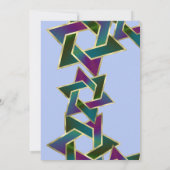 Bat Mitzvah Lila Aquamariner Star von David auf je Einladung (Rückseite)