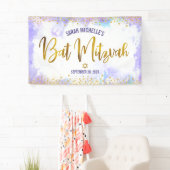 Bat Mitzvah lila Aquarellgoldfolienskript Banner (Insitu)