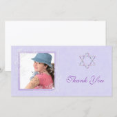 Bat Mitzvah Lila Dankeskarte (Vorne/Hinten)