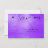 Bat Mitzvah Lila Glitzer Butterfly Wasserfarbe RSVP Karte (Vorderseite)