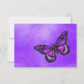 Bat Mitzvah Lila Glitzer Butterfly Wasserfarbe RSVP Karte (Rückseite)