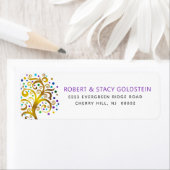 Bat Mitzvah Lila Goldene Tree o Life Rücksendeadre (Insitu)