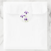 Bat Mitzvah Lila Irises Runder Aufkleber (Tasche)