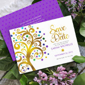 Bat Mitzvah Lila mit Goldene Schrift Tree of Life Save The Date