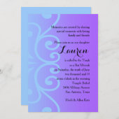 Bat Mitzvah Lila mit jeder Farbeinladung Einladung (Vorne/Hinten)