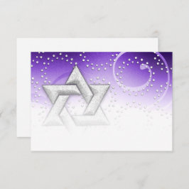 Bat Mitzvah Lila Shimmer Star der David RSVP Karte