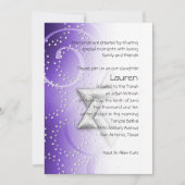 Bat Mitzvah Lila Shimmer Star von David Einladung (Vorderseite)