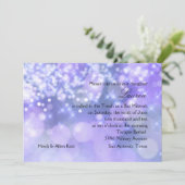 Bat Mitzvah Lila und Blue Sparkights Einladung (Stehend Vorderseite)