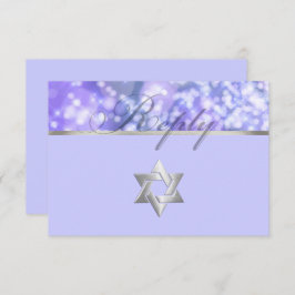 Bat Mitzvah Lila und Blue Sparkights RSVP Karte