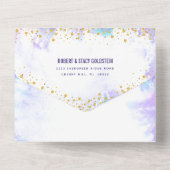 Bat Mitzvah Lila Watercolor Gold Script Party All In One Einladung (Rückseite)