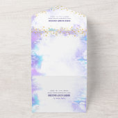 Bat Mitzvah Lila Watercolor Gold Script Party All In One Einladung (Außenbereich)