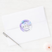 Bat Mitzvah Lila Watercolor Silver Foil Script Runder Aufkleber (Umschlag)
