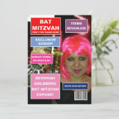 Bat Mitzvah Magazine Cover Einladung (Stehend Vorderseite)