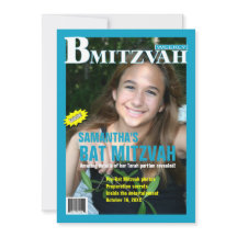 Bat Mitzvah Magazine Einladung Aquamarin