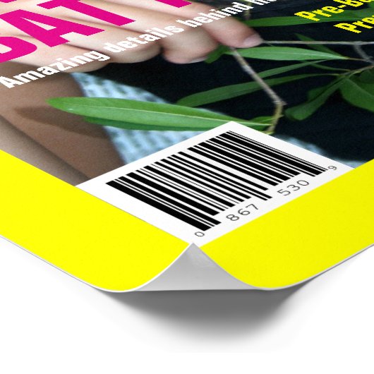 Bat Mitzvah Magazine Poster Yellow Pink (Ecke)