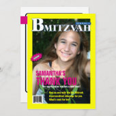 Bat Mitzvah Magazine Vielen Dank Dankeskarte (Vorne/Hinten)
