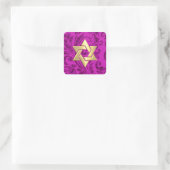 Bat Mitzvah Magenta Rosa Glitzer Damaske jeder Far Quadratischer Aufkleber (Tasche)