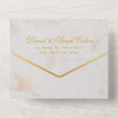 Bat Mitzvah Marble Imitate Gold Star Elegantes Skr All In One Einladung (Rückseite)