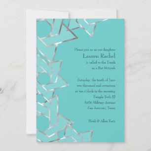 Bat Mitzvah Metallic Look Star von David Einladung