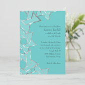 Bat Mitzvah Metallic Look Star von David Einladung (Stehend Vorderseite)