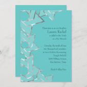Bat Mitzvah Metallic Look Star von David Einladung (Vorne/Hinten)