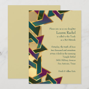 Bat Mitzvah Metallic Look Star von David Einladung