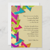 Bat Mitzvah Metallic Look Star von David Einladung (Vorderseite)