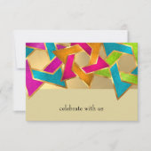 Bat Mitzvah Metallic Look Star von David Einladung (Vorderseite)