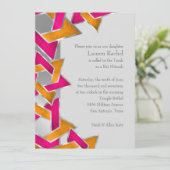 Bat Mitzvah Metallic Look Star von David Einladung (Stehend Vorderseite)