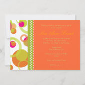 Bat Mitzvah+Mod Blasen/orange/hot rosa Einladung (Rückseite)