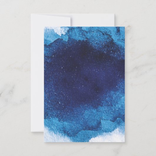 Bat Mitzvah Modern Blue Watercolor Einladung (Rückseite)