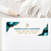 Bat Mitzvah Modern Gold Turquoise Agate Adresse (Insitu)
