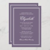 Bat Mitzvah Modern Monogram on Simple Fram Einladung (Vorne/Hinten)