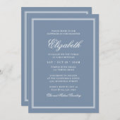 Bat Mitzvah Modern Monogram on Simple Frame Einladung (Vorne/Hinten)