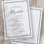 Bat Mitzvah Modern Monogram on Simple Frame Einladung<br><div class="desc">Besteht aus eleganter Serif und kursiver Schriftzypografie auf Rahmen. Dieses wurde von Select Party Supplies entworfen,  exklusiv für Zazzle. Abrufbar unter: http://www.zazzle.com/selectpartysupplies</div>