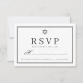 Bat Mitzvah Modern Monogram on Simple Frame RSVP Karte (Vorderseite)