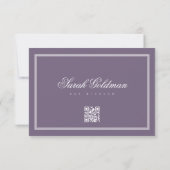 Bat Mitzvah Modern Monogram Simple QR Code RSVP Karte (Rückseite)