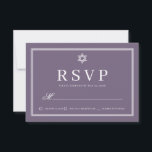 Bat Mitzvah Modern Monogram Simple QR Code RSVP Karte<br><div class="desc">Besteht aus einfachen geraden Rahmen mit klassischem kursiven Schrift und Serifentypografie. Diese Elemente sind einfach,  zeitlos und klassisch. Dieses wurde von Select Party Supplies entworfen,  exklusiv für Zazzle. Abrufbar unter: http://www.zazzle.com/store/selectpartysupplies</div>