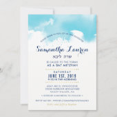BAT MITZVAH Moderne Aqua-Blau Aquarell einladen Einladung (Vorderseite)